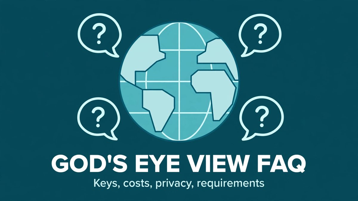 God's Eye View FAQ: Keys, Costs, Privacy, Requirements